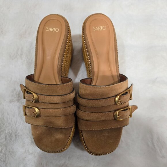 Sarto Franco Sarto Torino Peanut Espadrille Wedge Sandals Women's Size 9 New - Picture 7 of 9